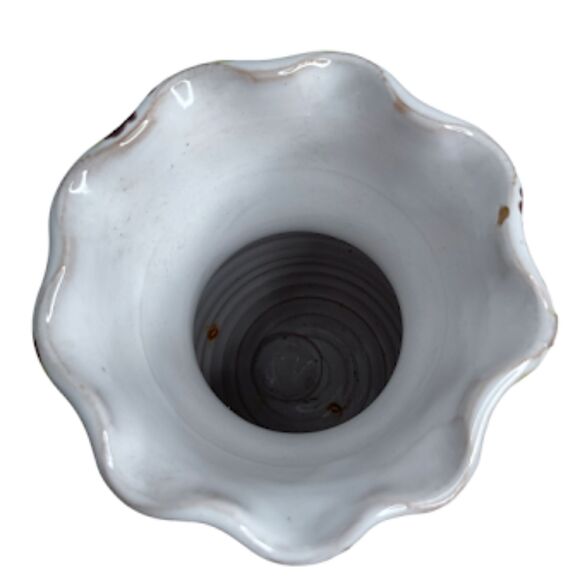 Small Hand Painted Italian Pottery Vase Signed Italy Yellow Green Blue Orange - Picture 4 of 10